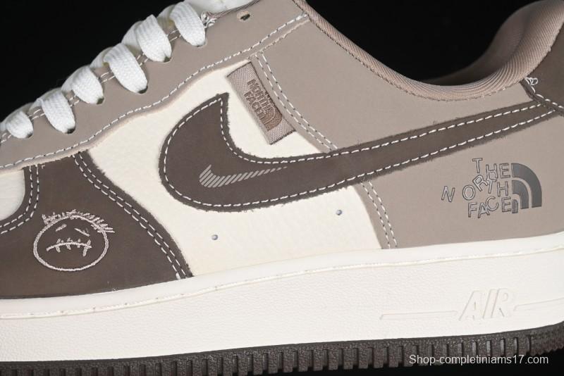 Nike Air Force 1 '07 Low The North Face Collaboration Light Brown Ghost Face Casual Sneakers - KK1988-065
