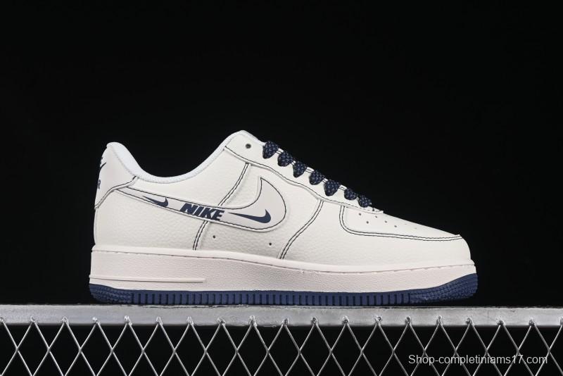 Nike Air Force 1 '07 Low Stussy Collaboration Grey Swoosh Casual Sneakers - HH7518-063