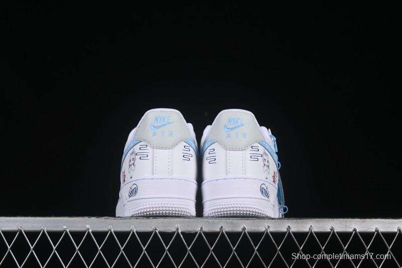 Nike Air Force 1 '07 Low Casual Sneakers with Erciyuan Hand-Painted Graffiti Lingzhu Aobing Design - HF0022-010