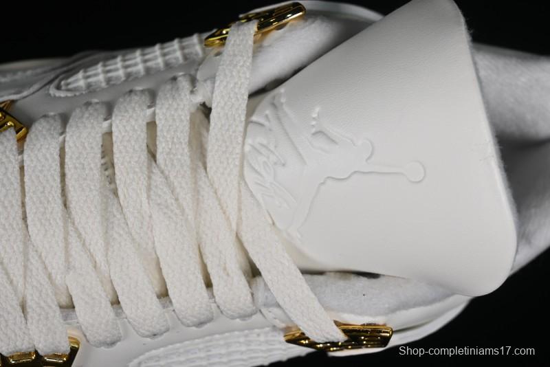 Nike Air Jordan 4 Retro Sneakers with Metallic Gold Design - AQ9129-170