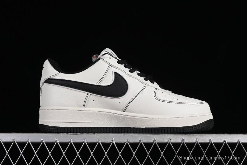 Balenciaga x Nike Air Force 1 '07 Low Triple Swoosh Beige Black Casual Shoes - FR0538-090