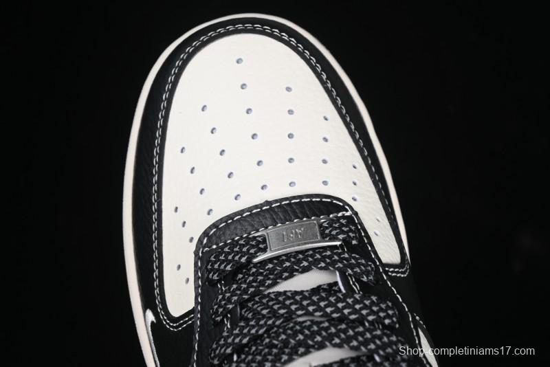 Nike Air Force 1 '07 Low Stussy Collaboration Black & White Swoosh Casual Sneakers - XZ6188-081