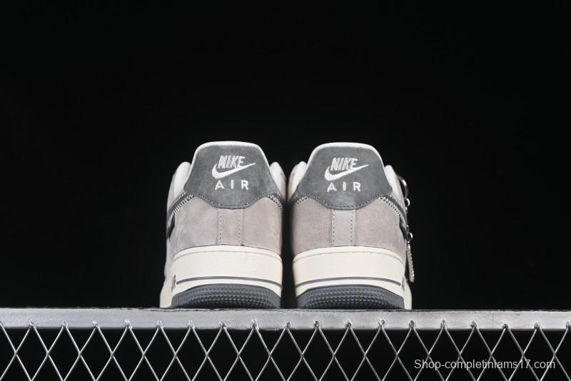 Nike Air Force 1 '07 Low Violent Bear Collaboration Grey Embroidered Swoosh Low-Top Casual Sneakers - KK1988-047