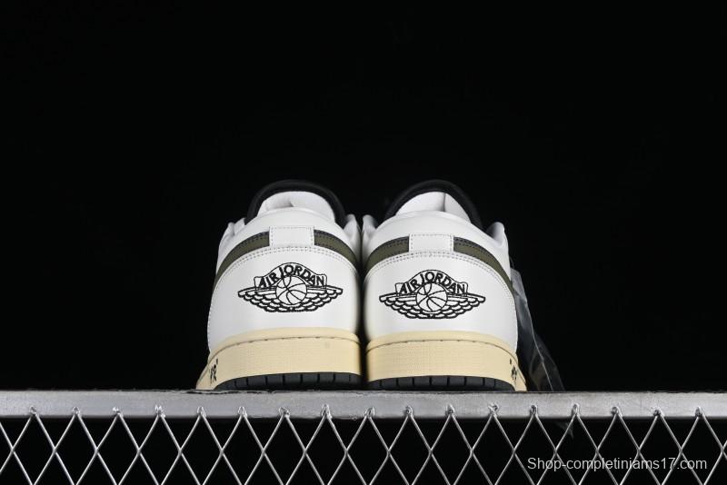 Nike Air Jordan 1 Low AJ1 Custom Black Green Low-Top Culture Casual Sneakers - DC0774-001