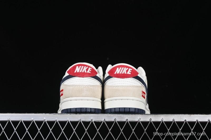Nike SB Dunk Low Supreme Collaboration - Cream Coffee Anniversary High-End Custom Low-Top Casual Skate Shoes - AG3702-850