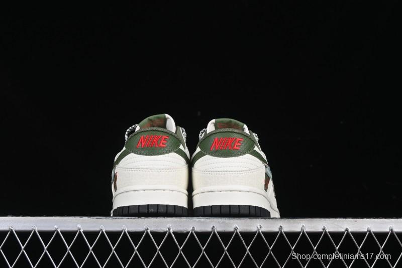 Nike SB Dunk Low UN Collaboration Year of the Snake Limited Edition Green Snake Swoosh Anniversary Custom Low-Top Casual Sneakers - DJ2024-070