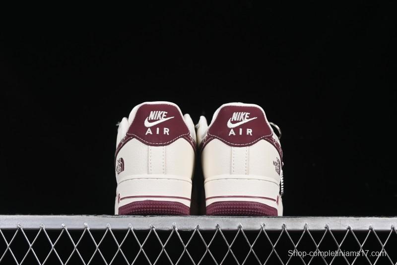 Nike Air Force 1 '07 Low The North Face Collaboration Burgundy Swoosh Casual Sneakers - KK1988-042
