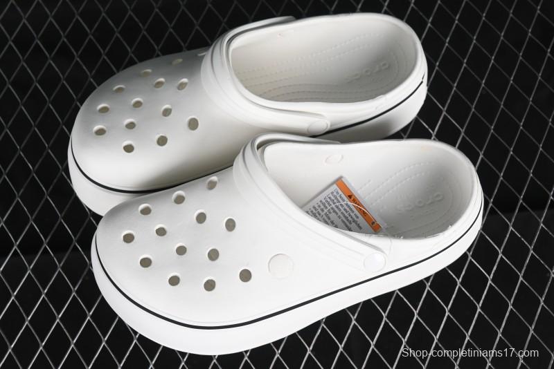 Crocs Crocband Platform Rainbow Comfortable Thick-Soled Clogs - B.D4