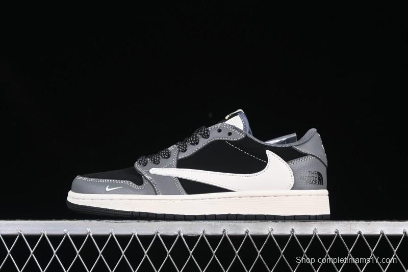 Nike Air Jordan 1 Low OG SP AJ1 The North Face Collaboration Night Black Grey Low Top Casual Sneakers - XS6089-513