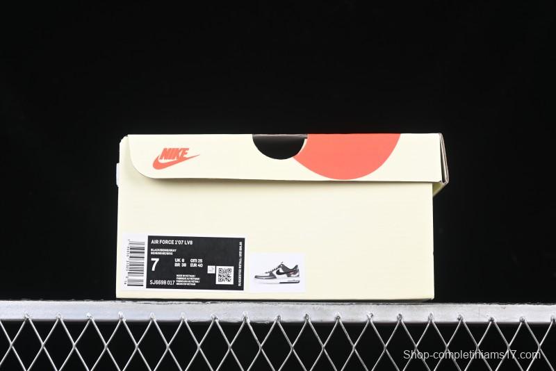 Nike Air Force 1 '07 Low Stussy Collaboration Black Grey Outsole Low-Top Casual Sneakers - SJ6698-017