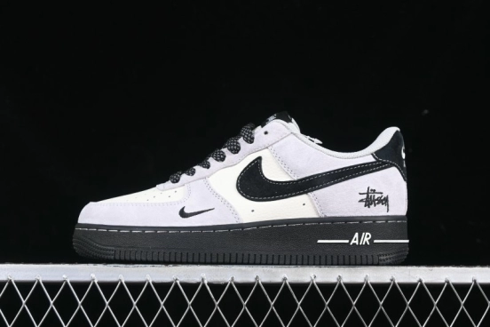 Nike Air Force 1 '07 Low Stussy Collaboration All Black Low-Top Casual Sneakers - XZ6188-195