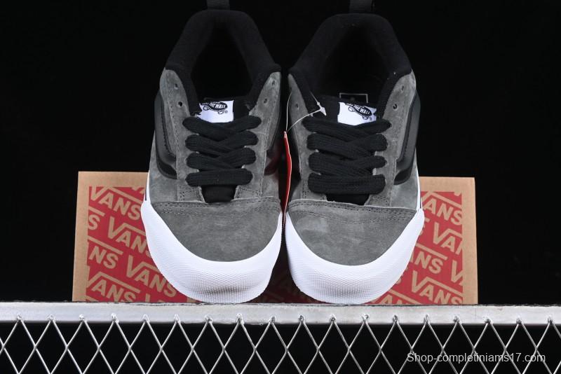Vans Knu Skool Low-Top Retro Casual Vulcanized Sneakers in Grey Black - VN0009QCBDS