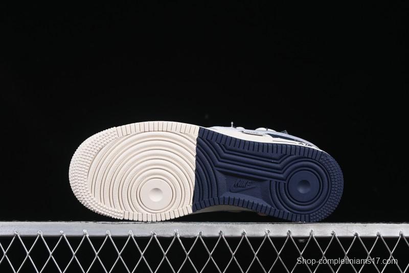 Nike Air Force 1 '07 Low The North Face Collaboration Grey Blue Lace-Up Low-Top Casual Sneakers - DM6688-024