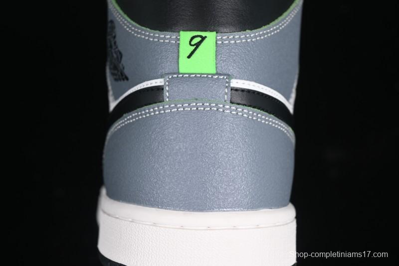 Nike Air Jordan 1 Mid Basketball Shoes in White Grey Brown Casa 93 Colorway - HQ3829-001
