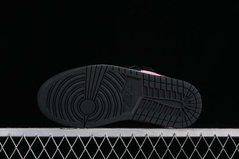 Nike Air Jordan 1 Low AJ1 Retro Basketball Shoes with Black Pink Bow Design - DX4374-008