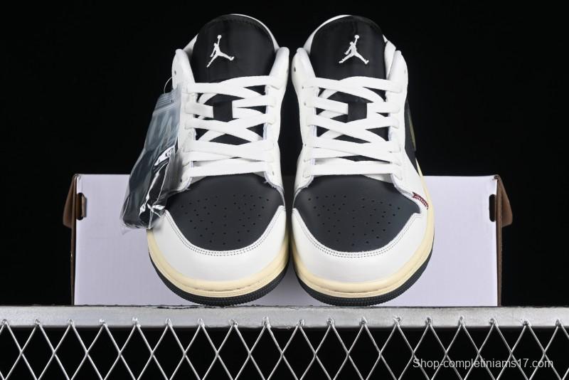 Nike Air Jordan 1 Low AJ1 Custom Black Green Low-Top Culture Casual Sneakers - DC0774-001