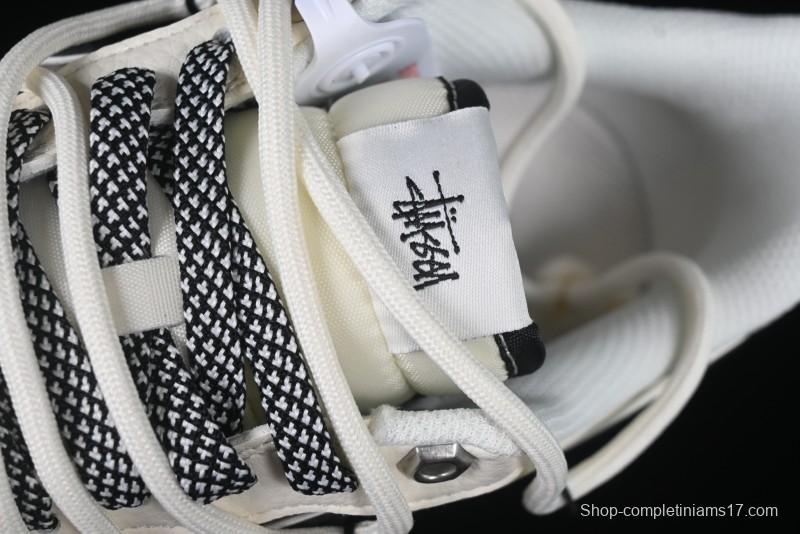 Nike Air Force 1 '07 Low Stussy Collaboration Beige Black Drawstring Casual Sneakers - SJ1198-109
