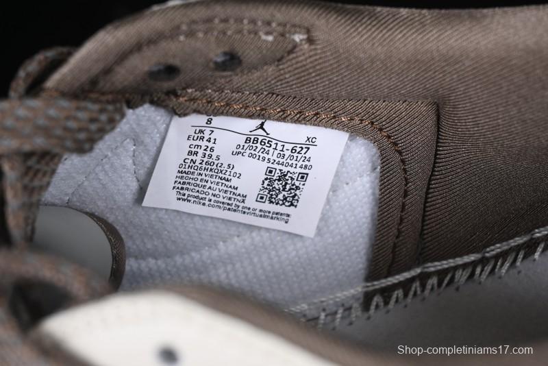 Nike Travis Scott x Fragment Design x Air Jordan 1 Low OG SP AJ1 Bape Collaboration Tea Brown Low-Top Casual Sneakers - BB6511-627