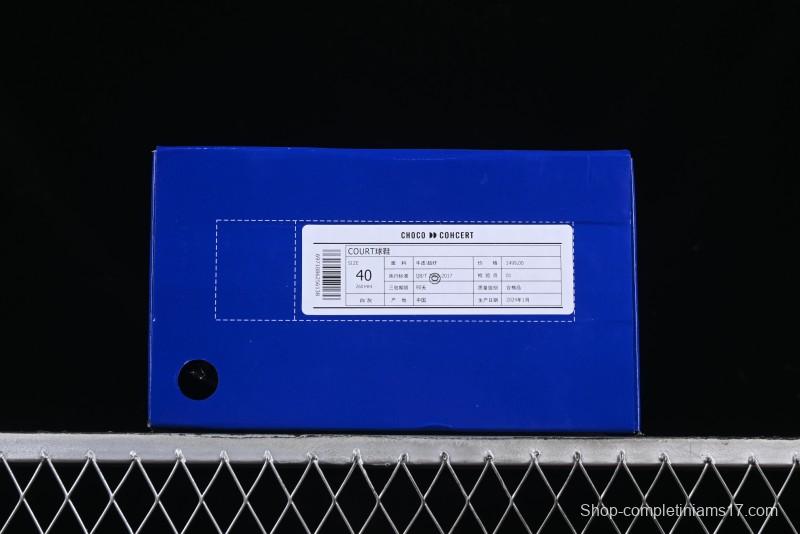 Choco Concert Leather Round Square Asymmetric Fashion Sneakers White Gray - AJE5