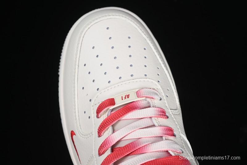 Nike Air Force 1 '07 Low Supreme Collaboration Beige Red Color Block Low-Top Casual Sneakers - BB7577-216