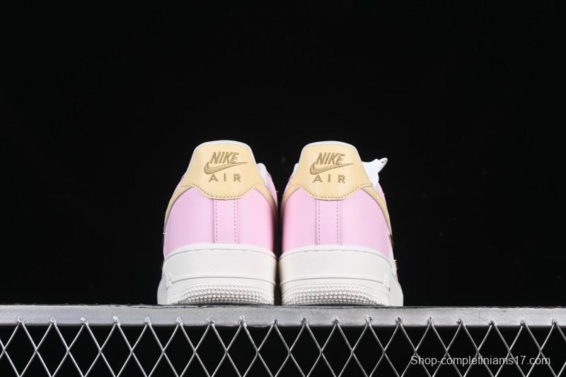 Nike Air Force 1 '07 Low White Pink Swoosh Casual Sneakers - IB2574-600