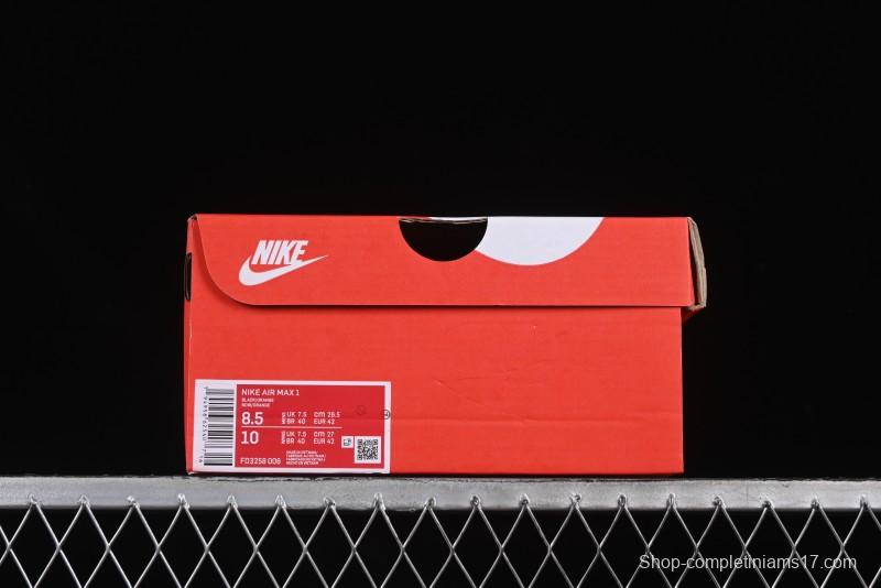 Nike Air Max 1 Retro Running Shoes with Half-Sole Air Cushion - FD3258-006