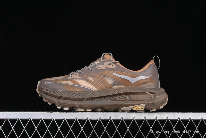 HOKA ONE ONE Satisfy Running Mafate Trail Low-Cut Cushioned Outdoor Hiking Shoes - 1157050 RBBR