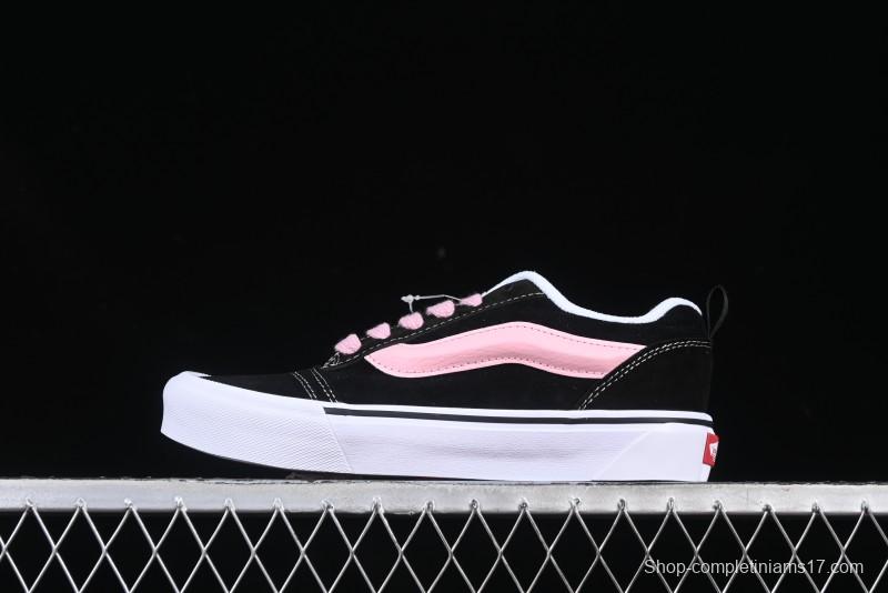 Vans Knu Skool Black Pink Color Comfortable Fashion Anti-Slip Wear-Resistant Low-Top Casual Skate Shoes - VN0009QCB9P