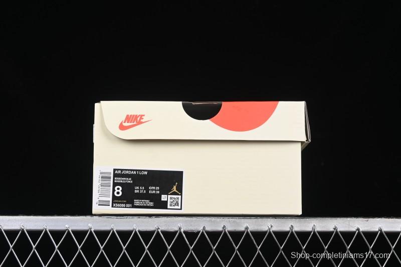 Nike Air Jordan 1 Low Stussy Collaboration - Grey Swoosh Retro Basketball Shoes - XS6086-001