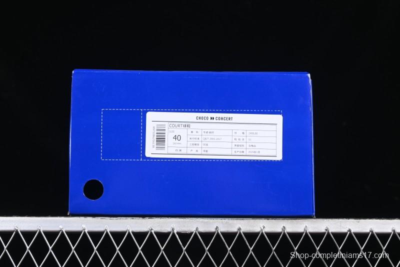 Choco Concert Leather Round Square Asymmetric Fashion Sneakers Black White - AJE5