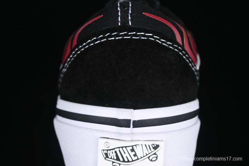 Vans Old Skool Flame Red Low-Top Casual Skate Shoes - VN000CQDBA5