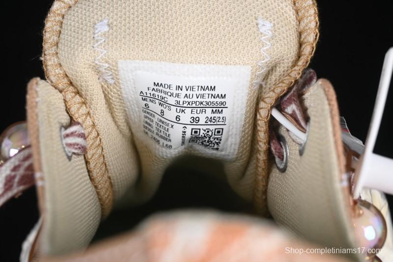 Converse All Star Platform Sneakers in Coffee Bean Milk Tea Color with OrthoLite Insole and Thick Sole for Height Boost - A11619C