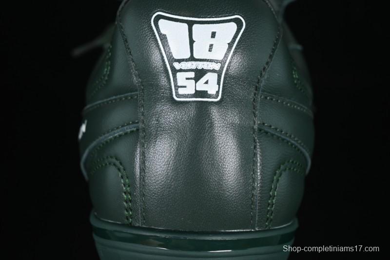 Louis Vuitton Footprint Soccer 2025 Spring Summer Collection Round Toe Lace-Up Low Top Lifestyle Casual Shoes - D.GREEN