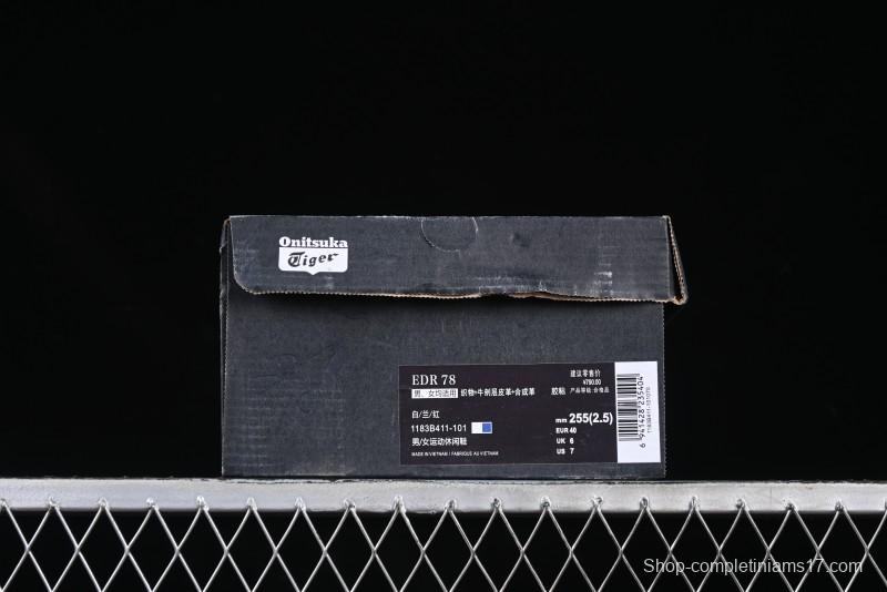 Onitsuka Tiger Vintage Runner Sneakers - White/Grey with Blue & Red Accents