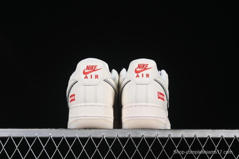 Nike Air Force 1 '07 Low Supreme Collaboration Off-White Crystal Custom Casual Sneakers - XZ6188-715