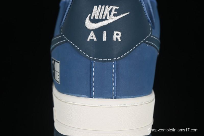 Nike Air Force 1 '07 Low Collaboration White Blue Ghost Face Casual Sneakers with Strap - KK1988-068