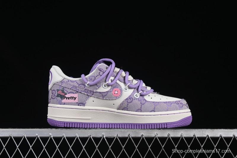 Nike Air Force 1'07 Low "Purple Star" Custom Casual Sneakers - BD7700-220