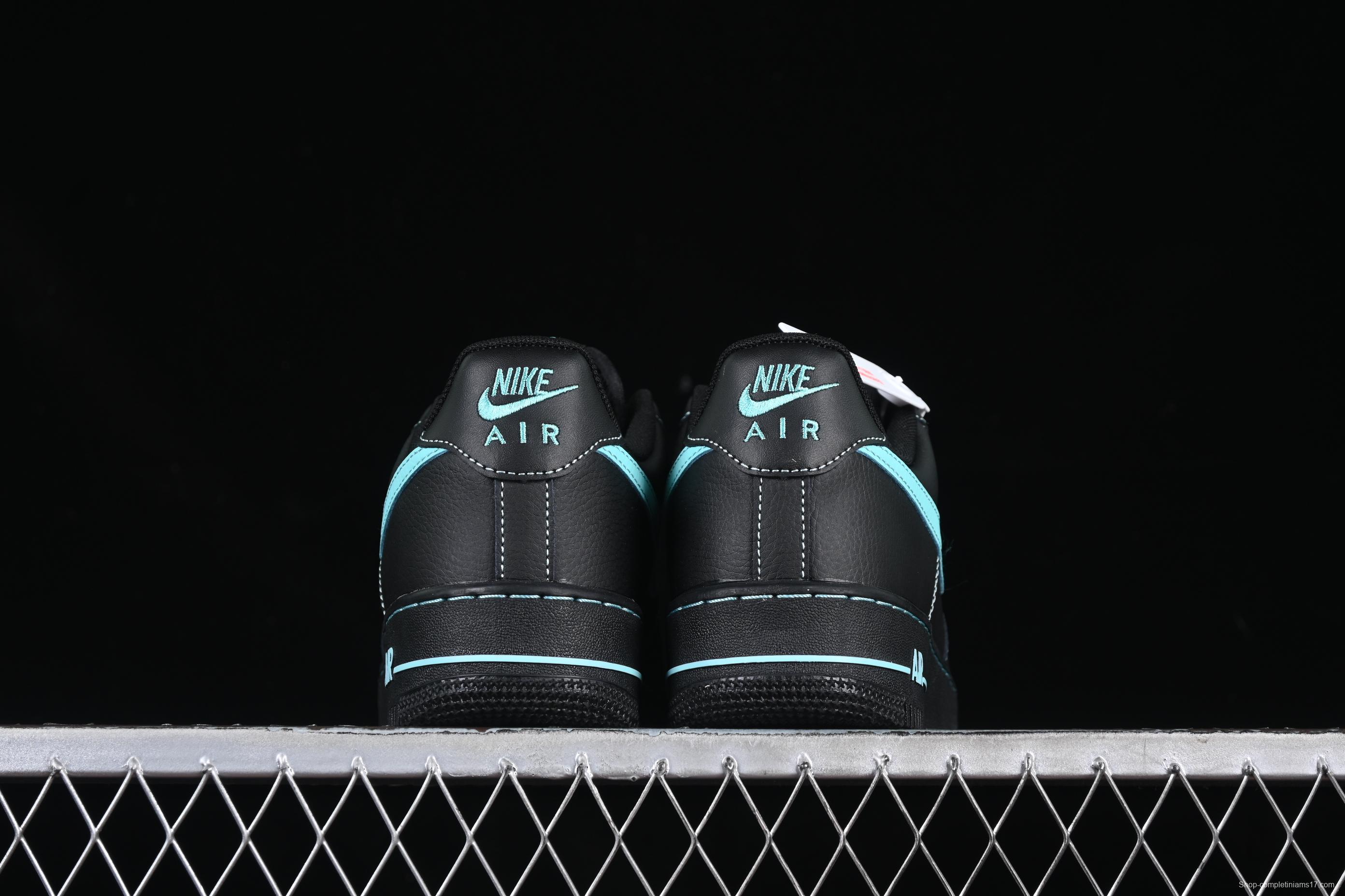 Nike Air Force 1 Low "Tiffany Blue" – Black & Aqua Classic