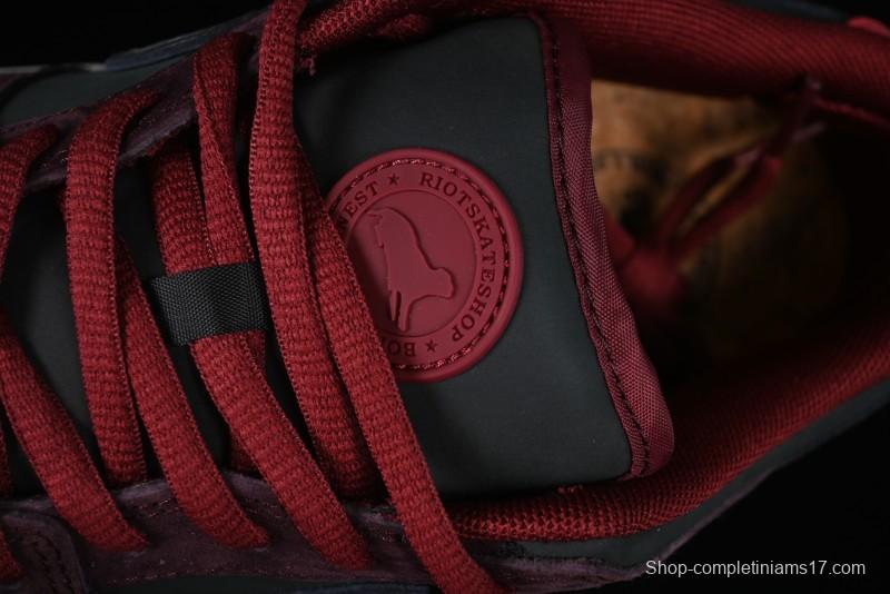 Nike SB Dunk Low "Dark Burgundy & Black" - Premium Suede Skate Shoes