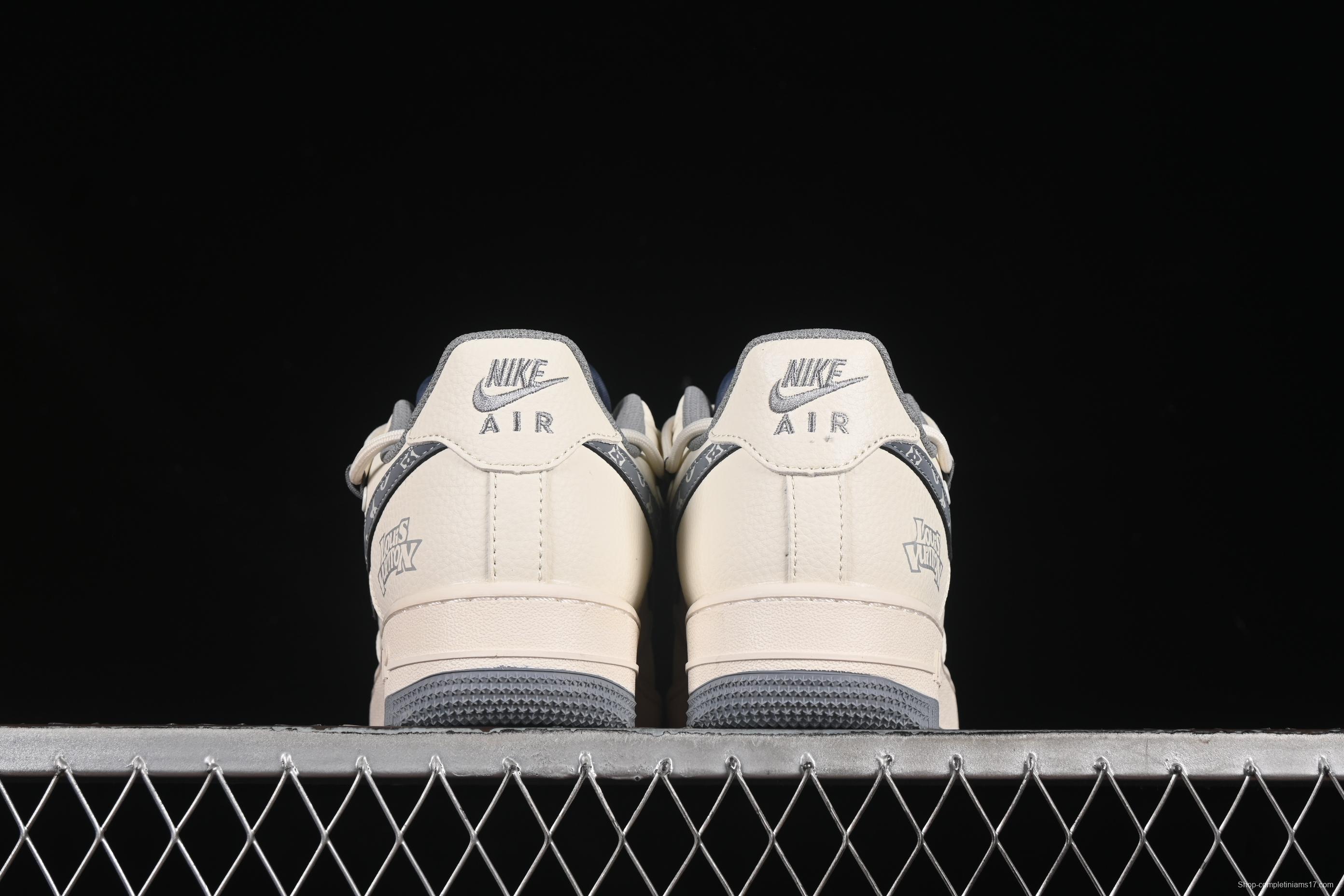 Nike Air Force 1'07 Low LV Collaboration Grey Pattern Drawstring Casual Sneakers - DM6868-065