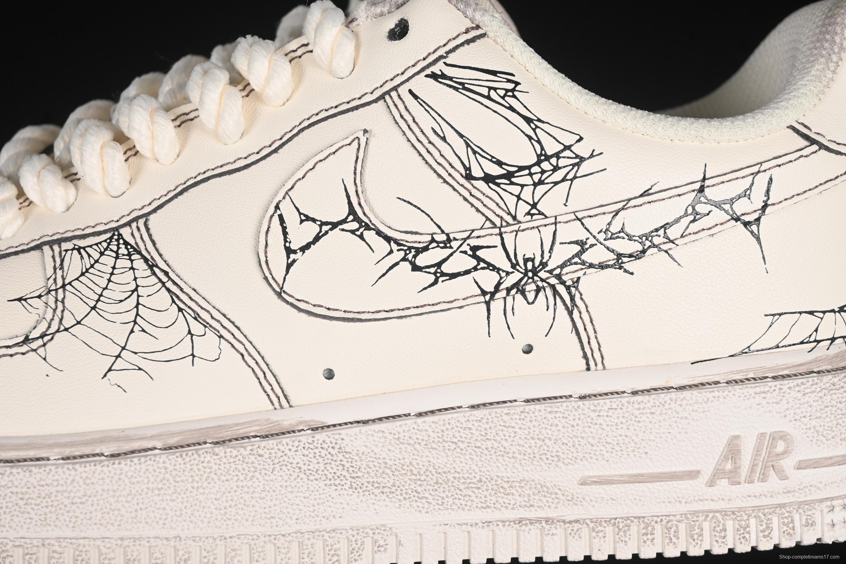 Nike Air Force 1'07 Low Casual Sneakers with Vintage Spider Web Design - 315221-333