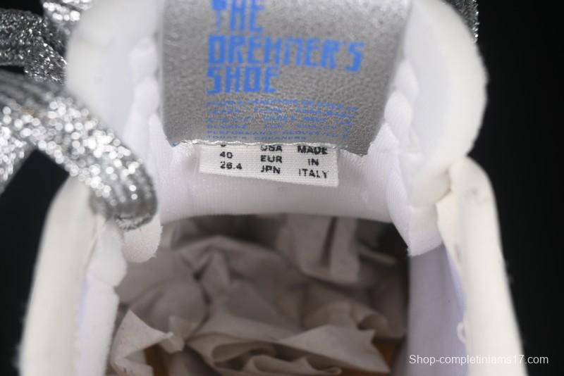 Golden Goose Marathon Comfortable Low-Top Lifestyle Sneakers in White Black Silver - H8D4