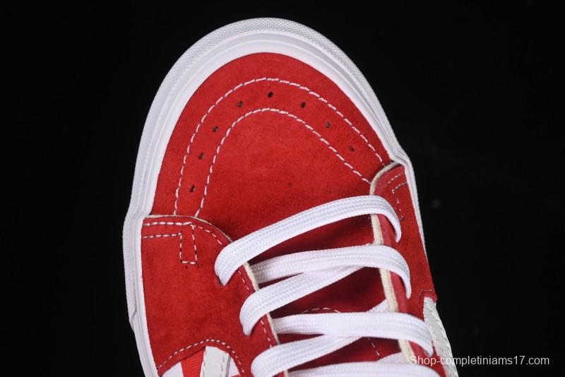 Vans Sk8-Low White Red Checkerboard Slip-Resistant Casual Skate Shoes - VN0A4UUK4W9