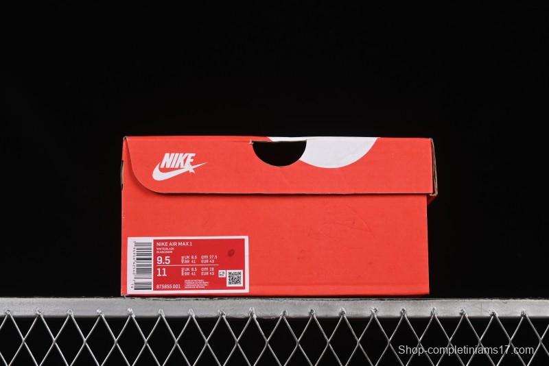 Nike Air Max 1 Retro Running Shoes with Half-Sole Air Cushion - 875855-001