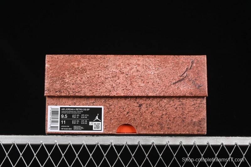 Nike Nigel Sylvester x Air Jordan 4 Retro High OG "Brick By Brick" Sneakers - HF4340-800