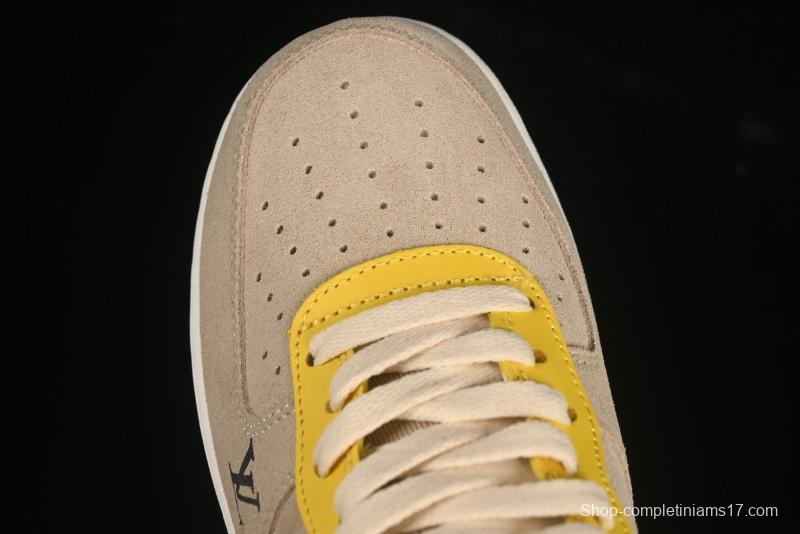 Nike Air Force 1'07 Low LV Collaboration Grey Yellow Casual Sneakers - HQ2037-322