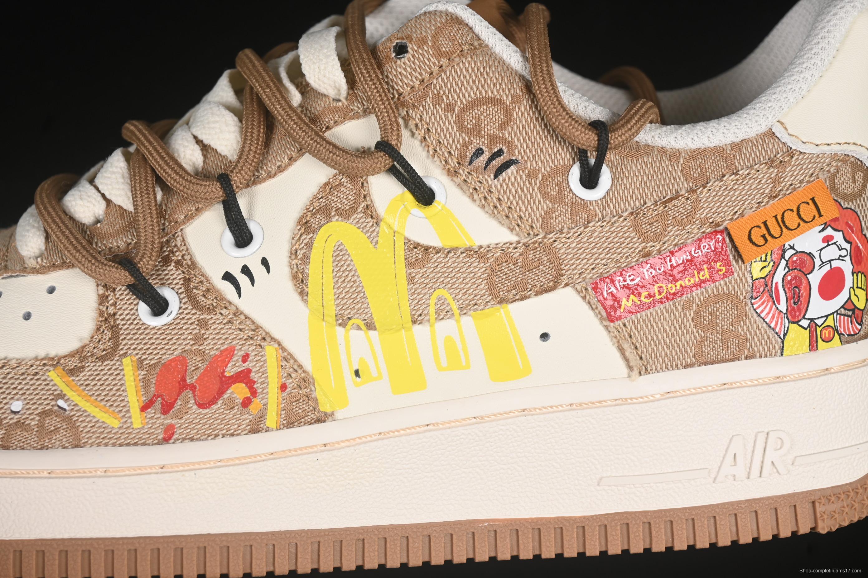 Nike Air Force 1'07 Low Casual Sneakers with McDonald's Collaboration Design - BD0077-111