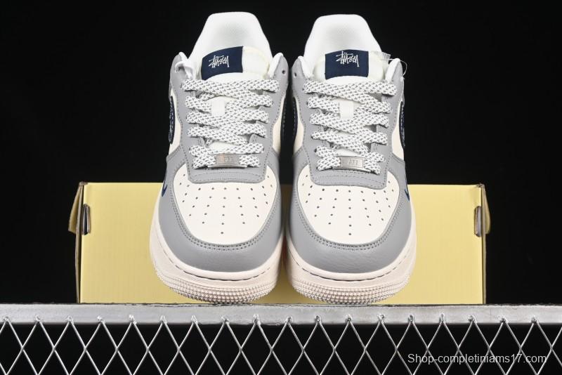 Nike Air Force 1 '07 Low Stussy Double Flame Casual Sneakers with Full-Length Air Cushion - XS1958-555