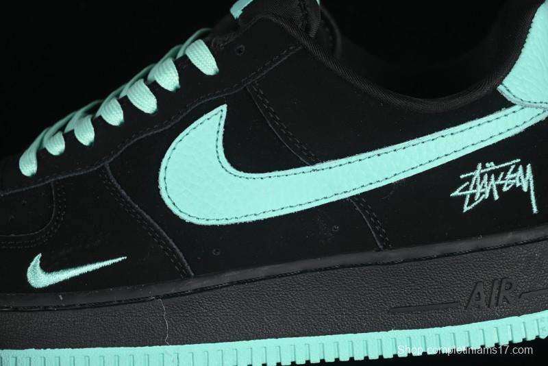 Nike Air Force 1 '07 Low Stussy Collaboration Tiffany Blue Casual Sneakers - DF0188-045