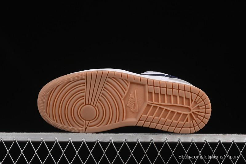 Nike Air Jordan 1 Low AJ1 Casual Sneakers with Blue Swoosh - 553558-146